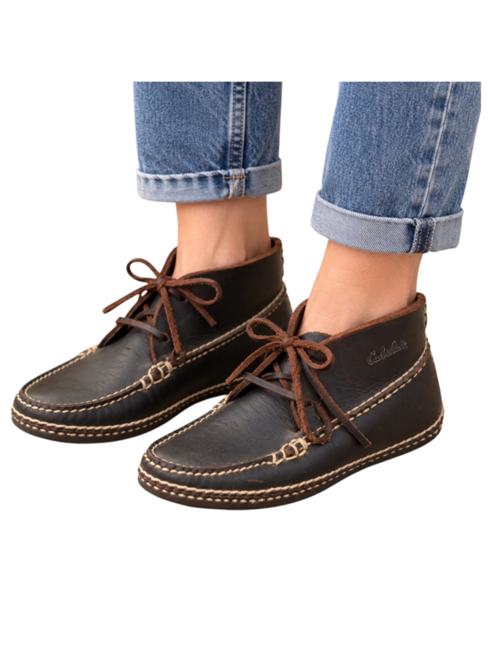 Cabela’s Leather Moccasin Chukka Ankle Boots Size 5M Made in Brazil
